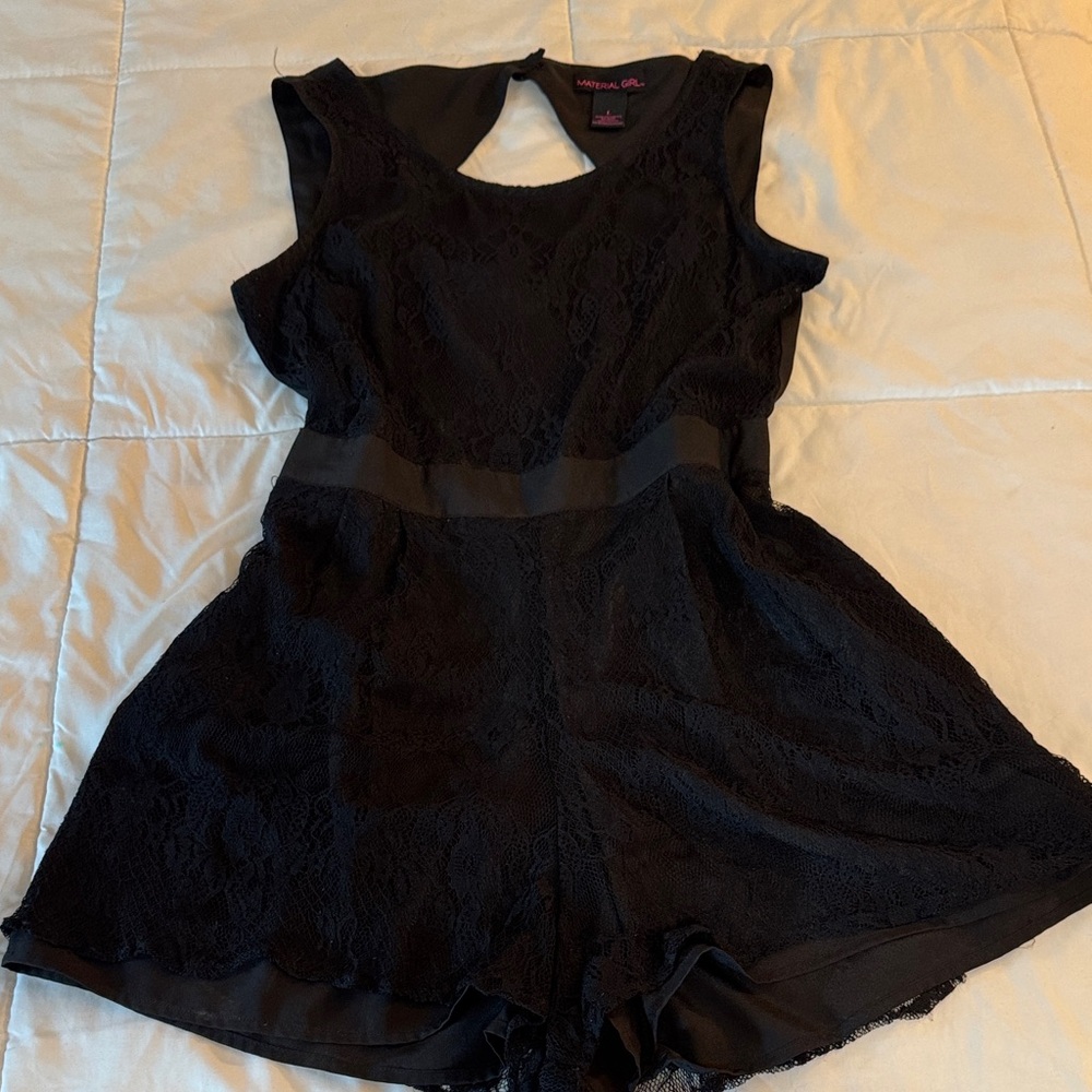 Material Girl Black Lace Romper